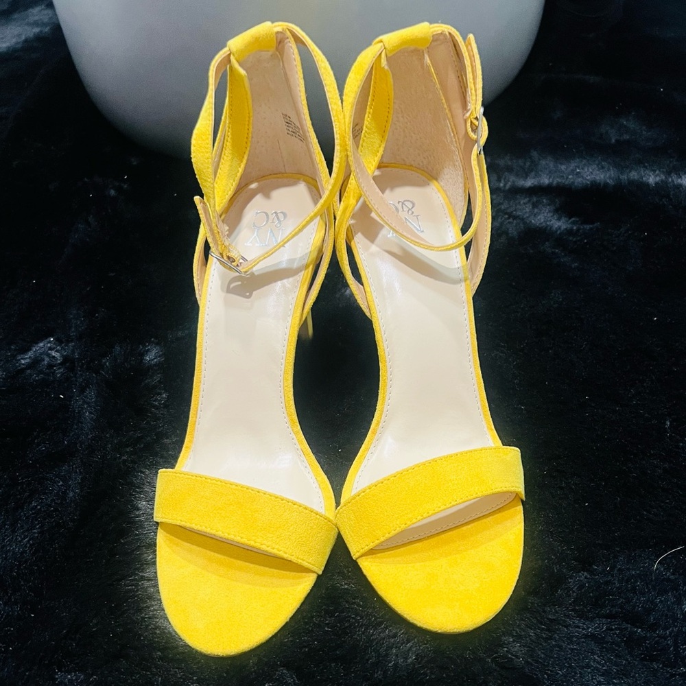 New York & Company Yellow Ankle Strap Heels